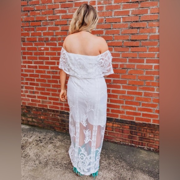 NWT Boho meet’s Romance Ivory Off Shoulder Ivory Dress |Size Small - Picture 4 of 4